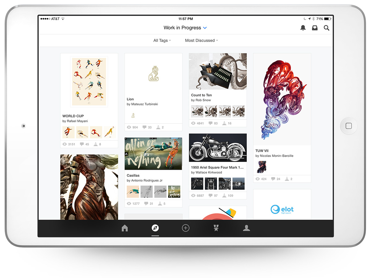 Adobe Portfolio ios iphone iPad app Behance mobile application adobe universal