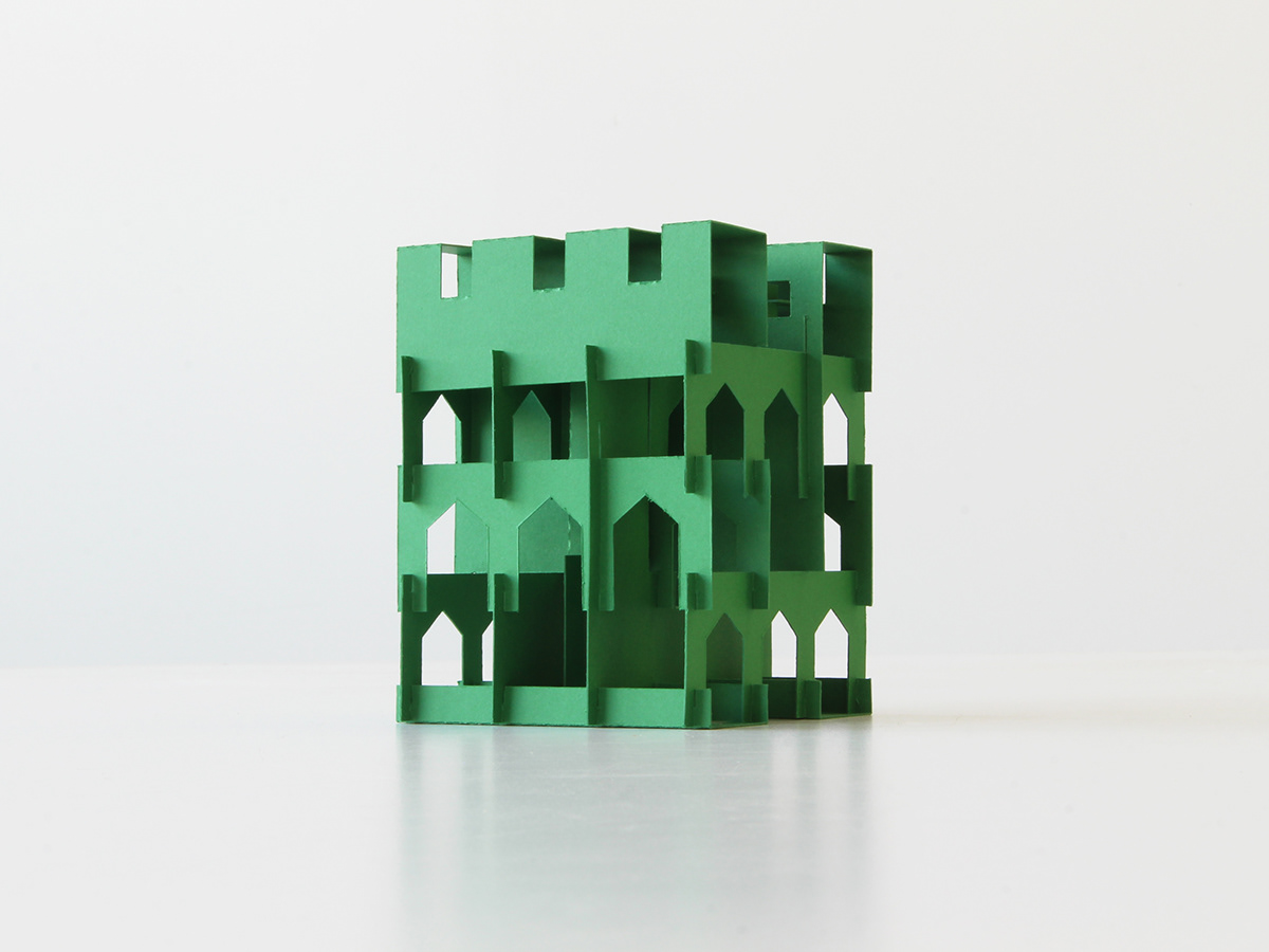 arches building cube cubic DIY geometry paper paper art papercraft papercut