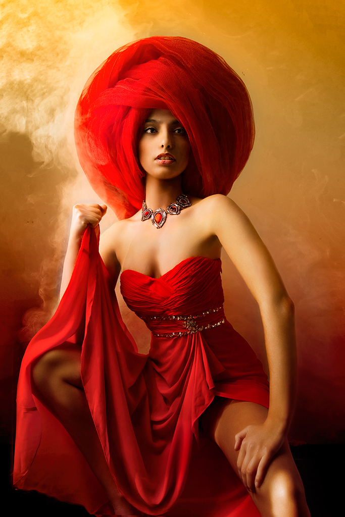 tule girl red mood Fruit transgender portrait
