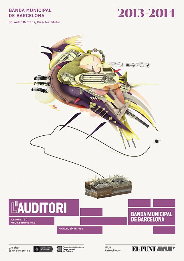 auditori illustrated birds Digital Collage superexpresso toormix
