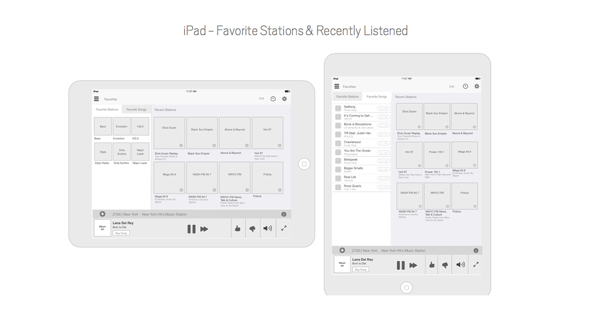 Radio ios iPad spotify rdio ux mobile UI