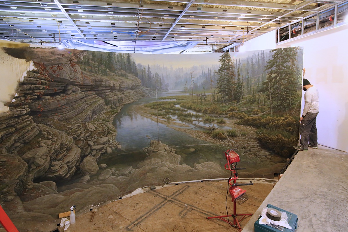 natural history museum paleontology pleistocene ice age Mural handpainted Diorama Landscape