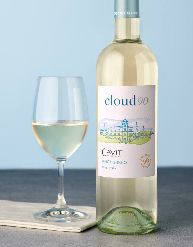 cavit wine italian wine Italy pinot grigio low calorie CF Napa ILLUSTRATION  Cloud 90 low alcohol