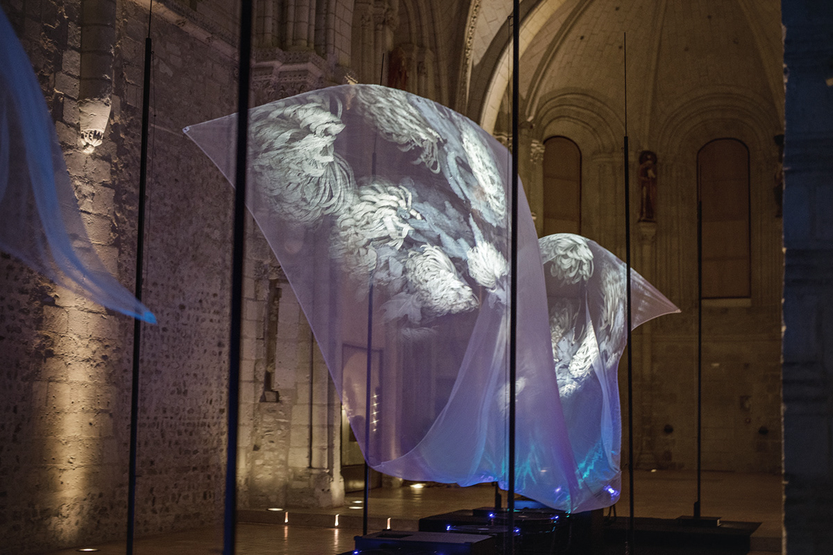 installation Installation Art kinetic silkscreen wind projection projection mapping