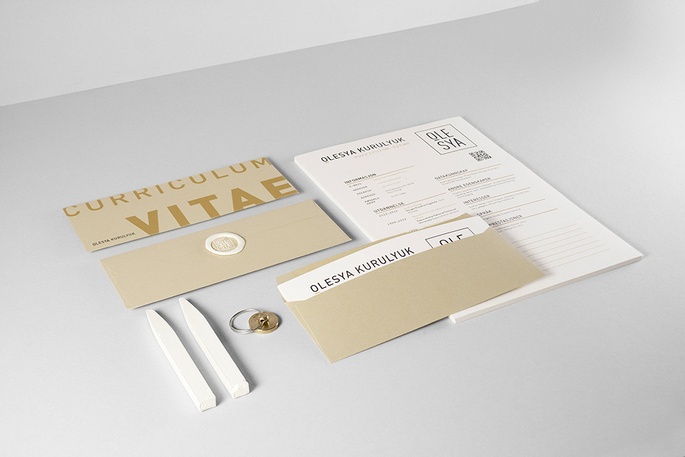 Self Promotion portfolio CV Resume package Logotype clean bottle business card Stationery wax identity seal norway Norge