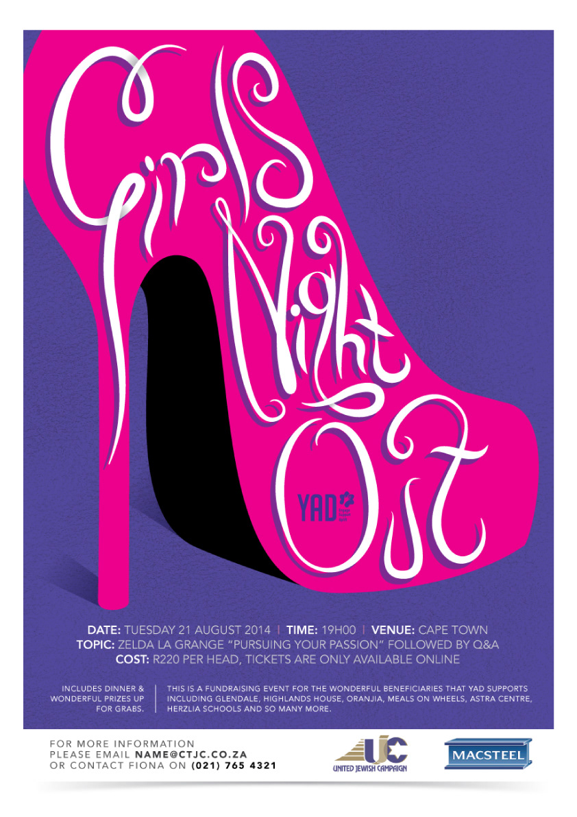 poster amazing designs illustrations pink heal shoe girls night out Custom type riekus Raaths