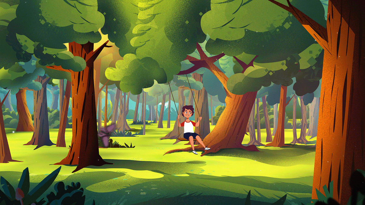 animation  art Character design forest ILLUSTRATION  Landscape motion motiongraphics