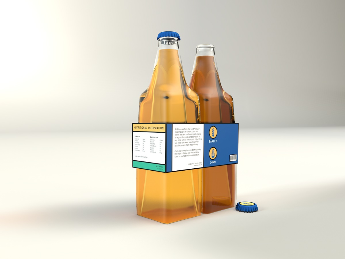 tea korean cinema4d 3D Render brand package 옥수수차 포장디자인 포장