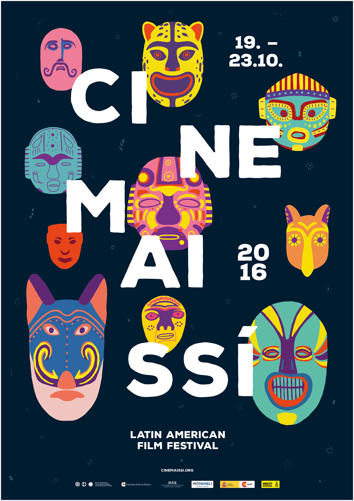 festival Film   mask masks ILLUSTRATION  identity Catalogue poster Latin America movie