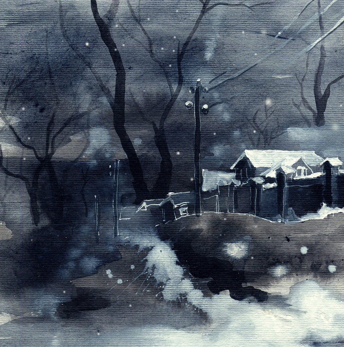 black and white concept Drawing  ink Landscape monochrome painting   scenery violence watercolor