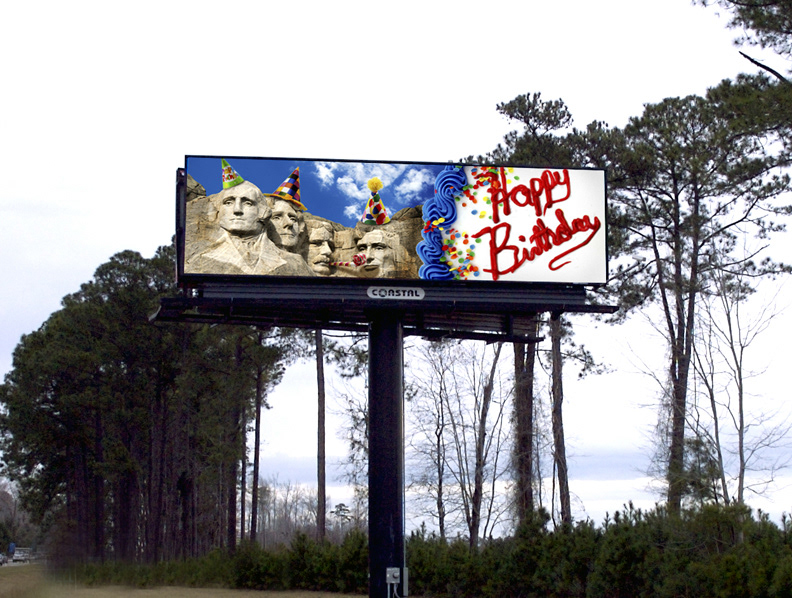 presidents  Birthday  holiday  LED  digital  out of home  billboard design party celebrate