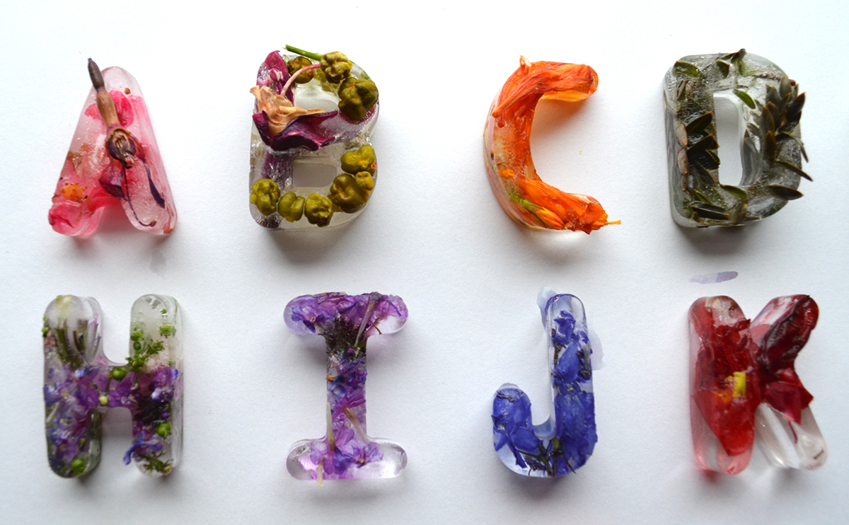 Experimental Typography  flower colour ice