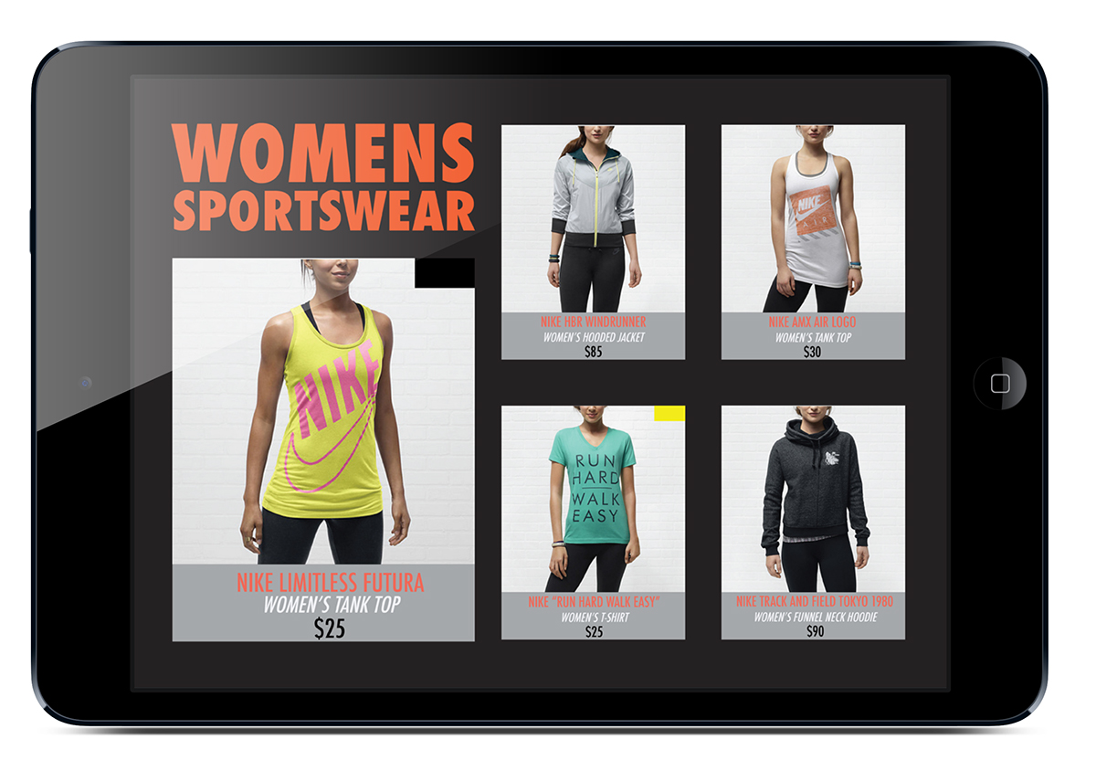 iPad Nike catalog design women