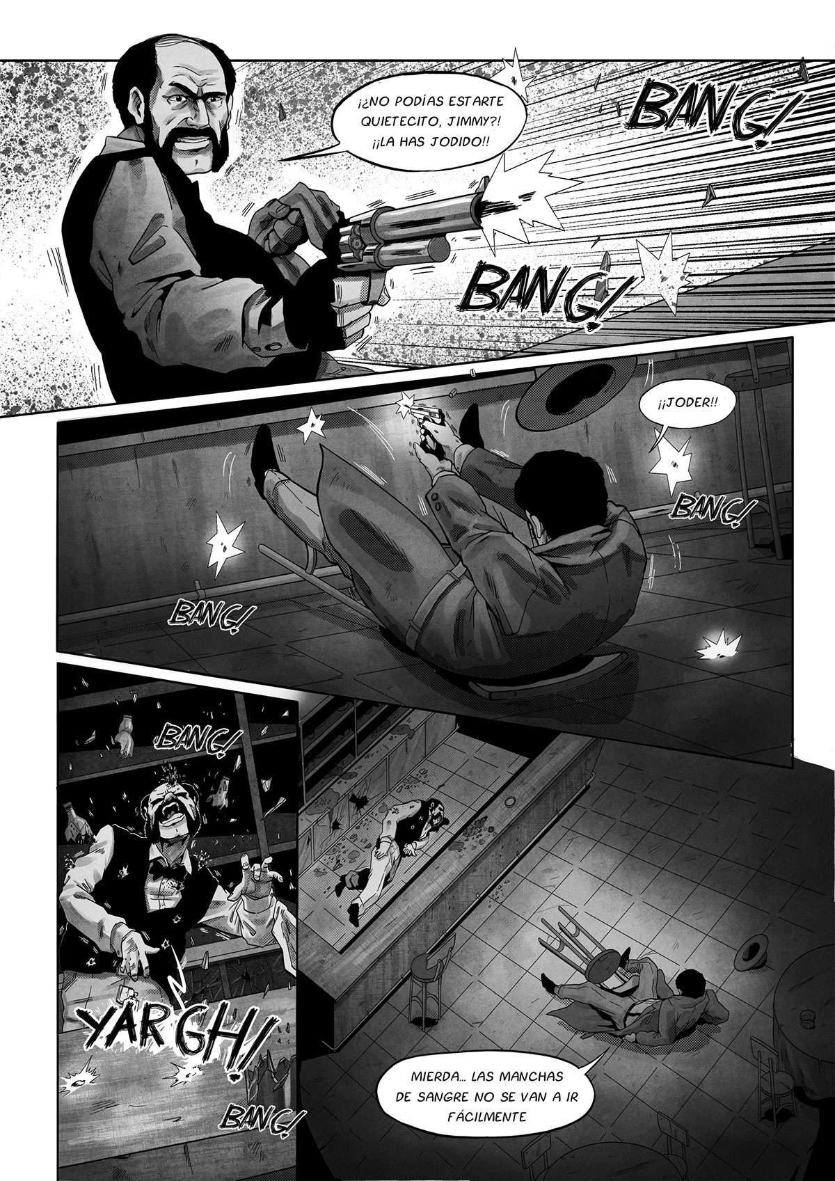 comic noir ilustration Character design  composition