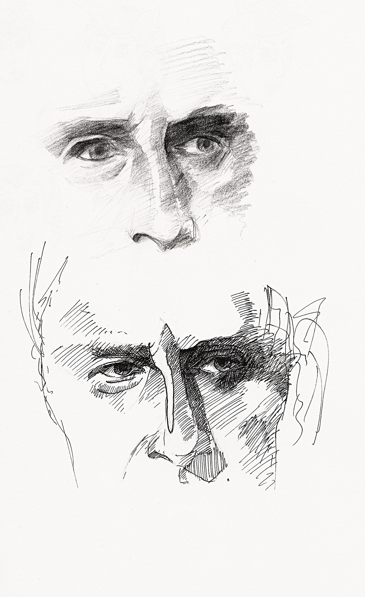 Diagrammatic Drawing Pen & Ink sketch book portrait Portraiture