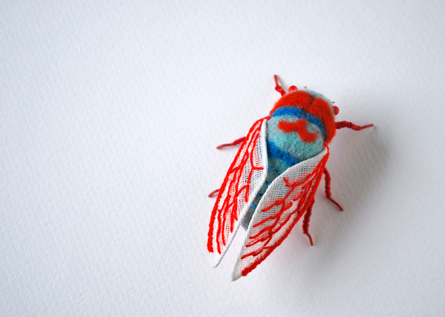 cicada felt sculpture Needle Felting craft art hine mizuhsima prime number math toy handmade