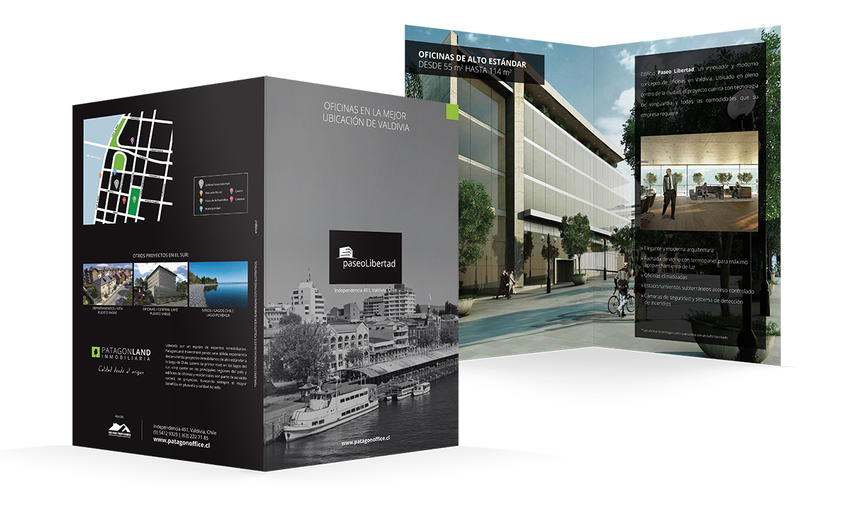 Patagonland Stand print brochure flyers panel real-estate