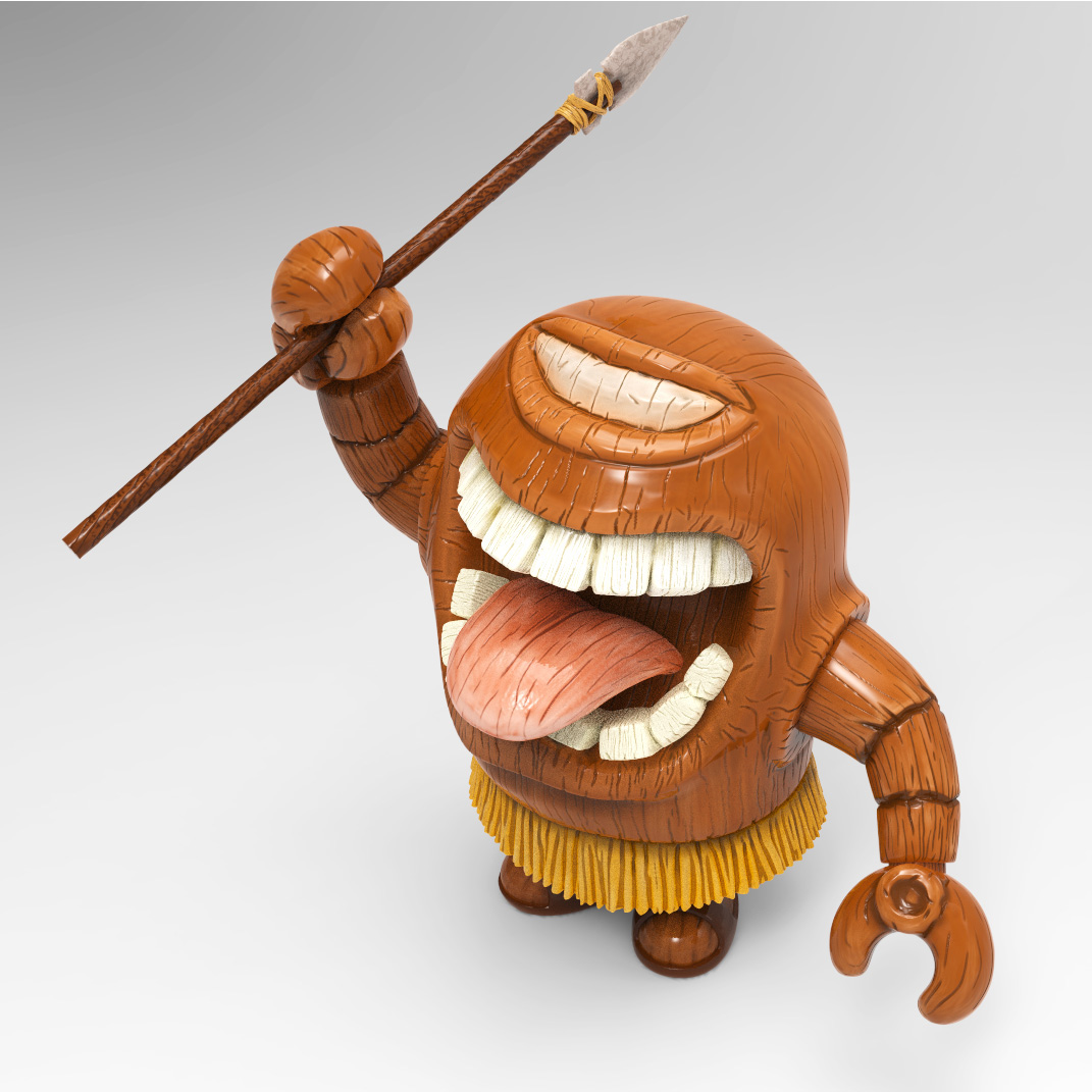 tikibot Tiki robot Sketchbot Character design Maya keyshot3d Zbrush 3D Render Shapeways 3d printing