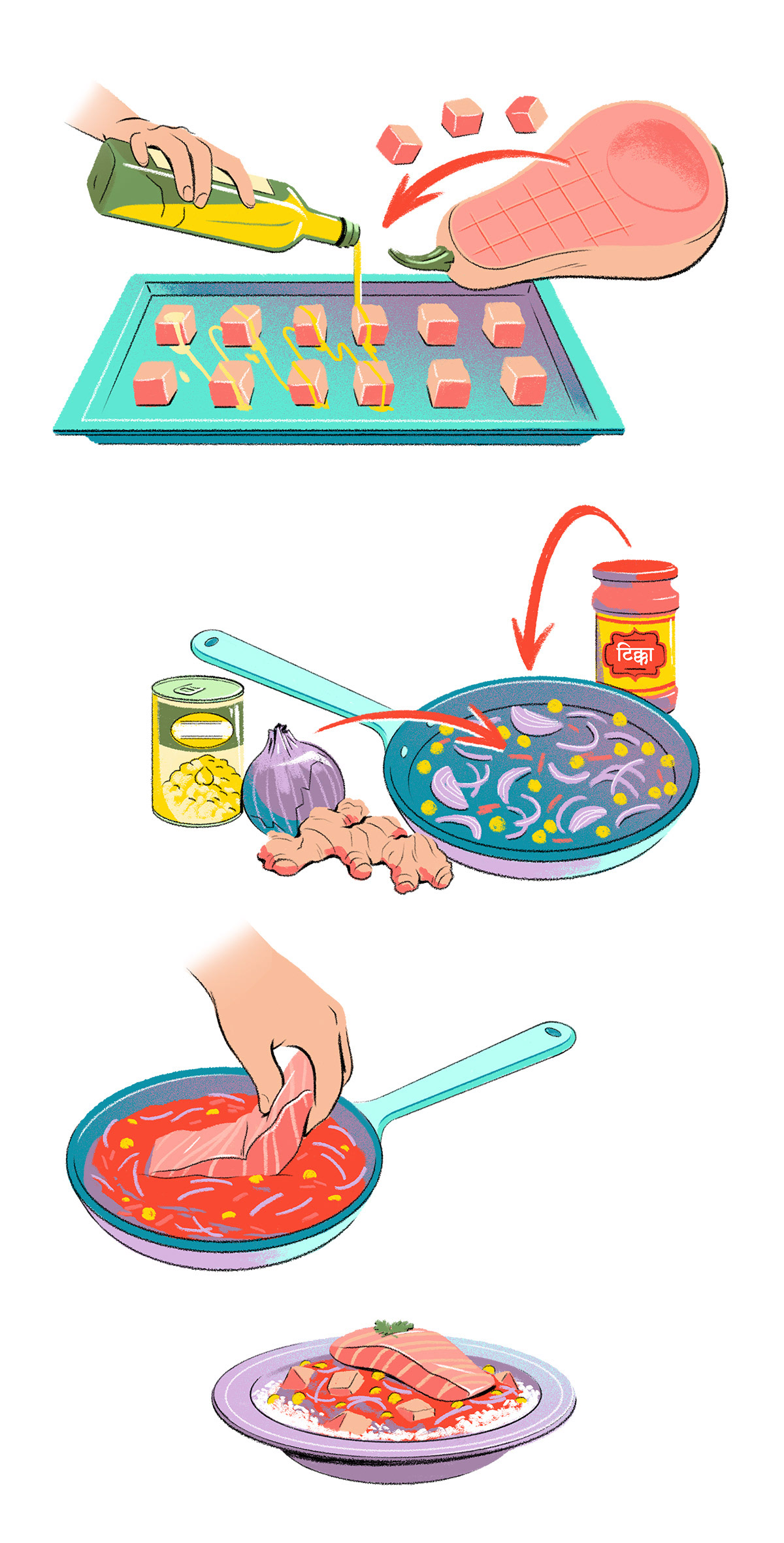 cooking editorial Editorial Illustration Food  food illustration ILLUSTRATION  motion recipe portrait youtuber  