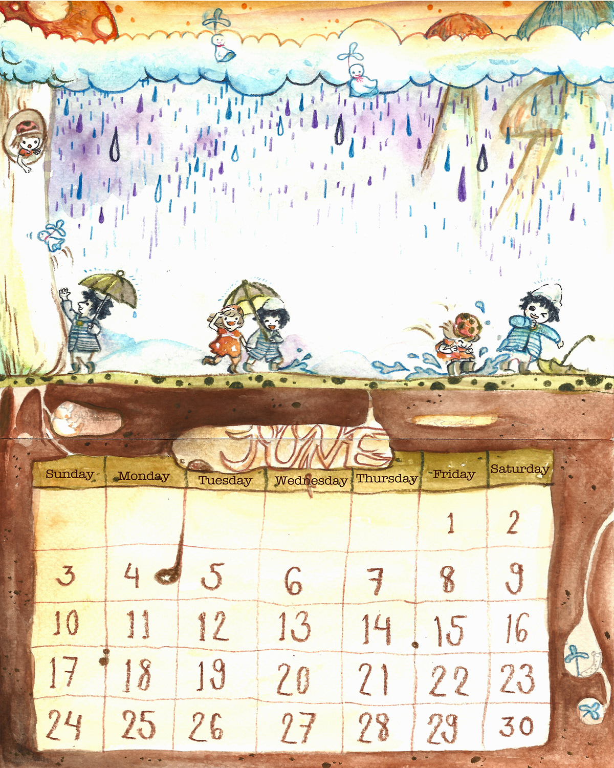 water color calendar
