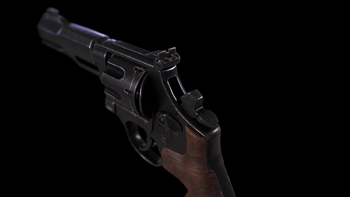 3D 3dart Gun model Render Revolver Weapon weapons