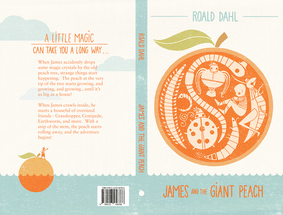 book cover book jacket book children's book peach Fruit Insects bugs cover design