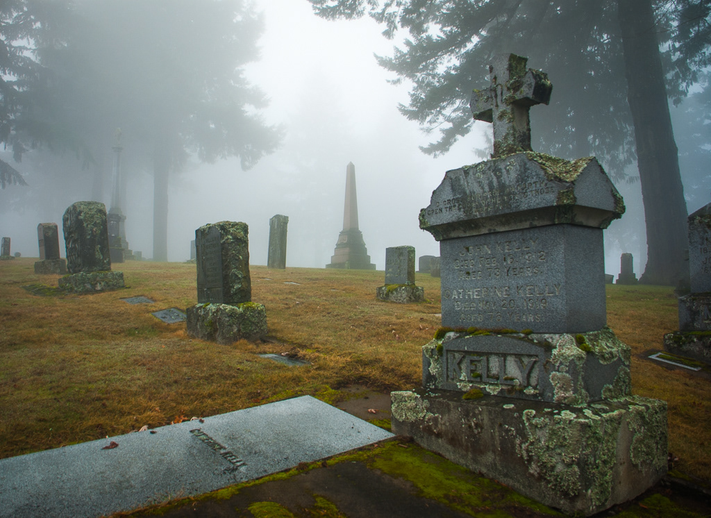 cemetery fog Portland pdx mt. calvalry catholic