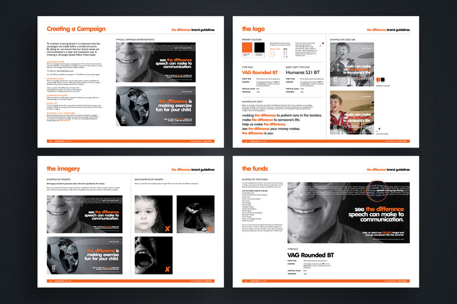 charity identity design brand orange guidelines