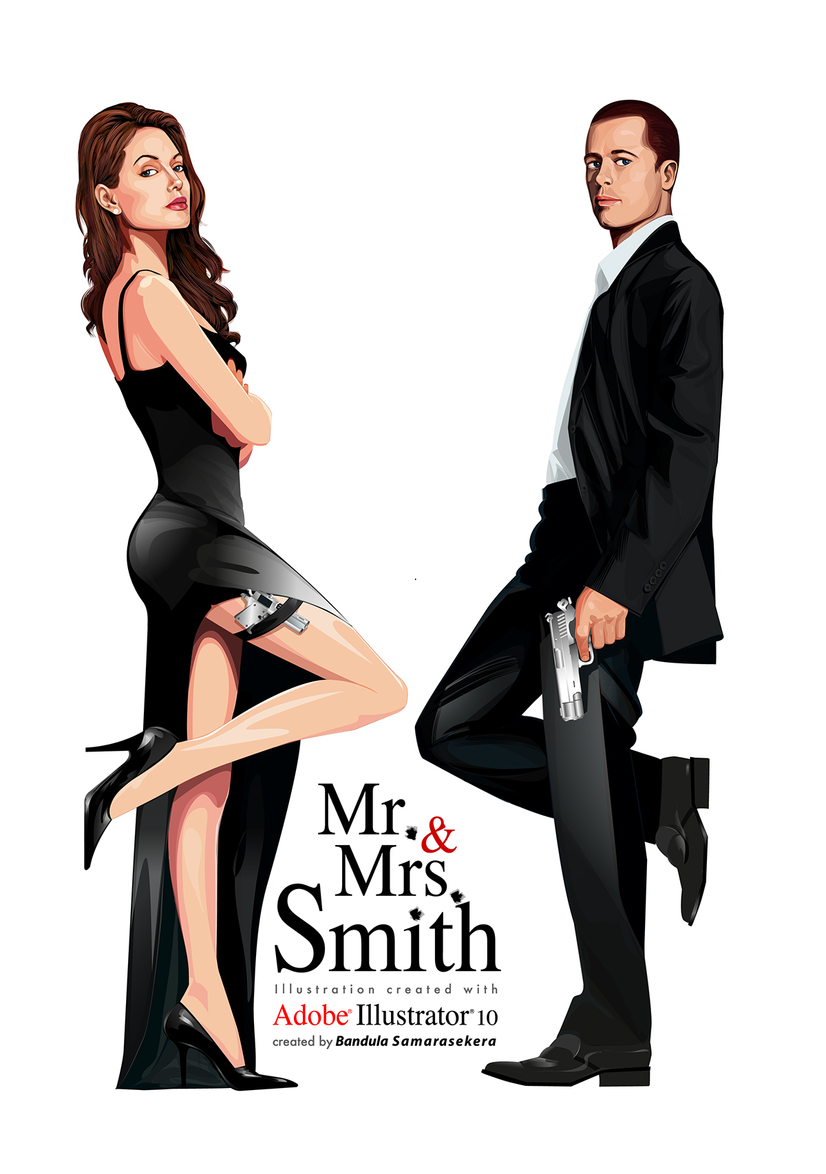 Adobe Portfolio mr & mrs smith Digital Arts adobe illustator vector style bandula samarasekera bcomarts