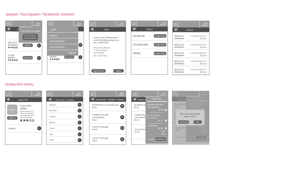 ux wireframe app mobile Responsive