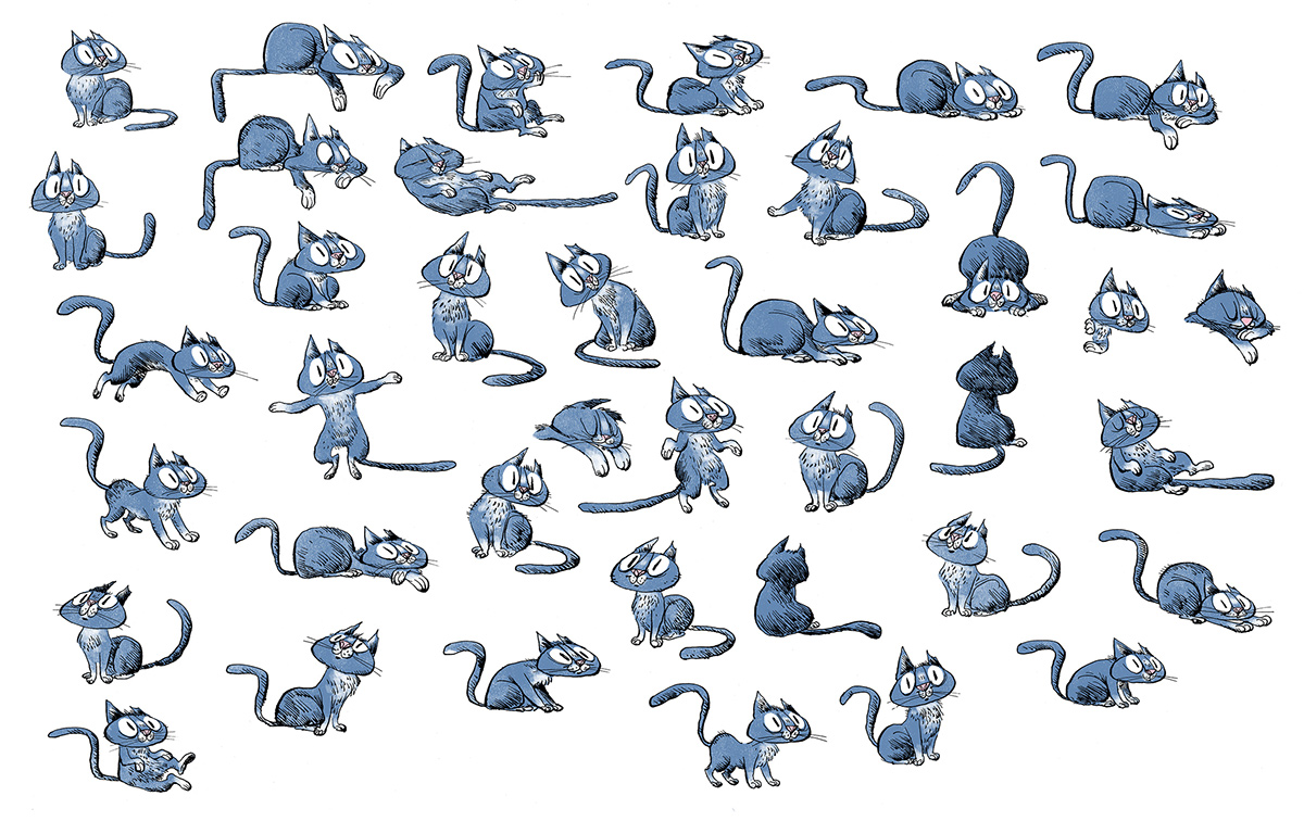 Cat character design and poses for a recent picture book commission. 