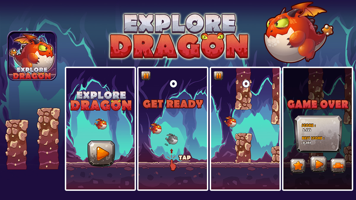Flappy dragon explore game