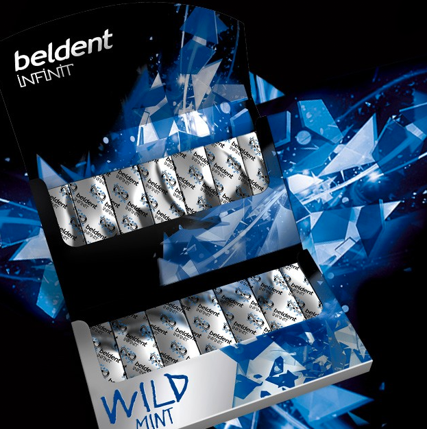 packaging design design Pack beldent Trident infinit pack design designer black premium bubble gum gum Beldent Infinit box diye