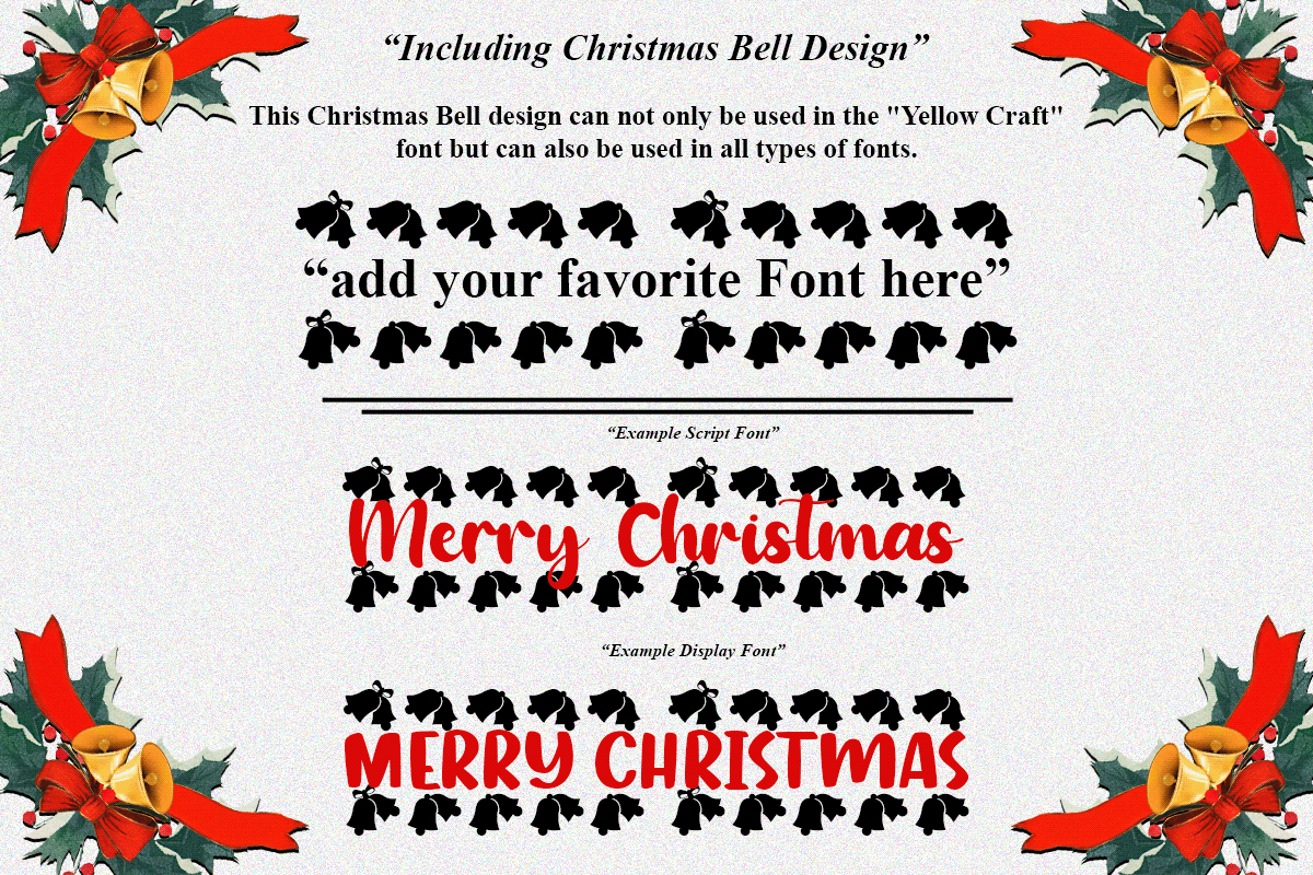 bells branding  celebrate Christmas craft font Holiday Logotype merry yellow