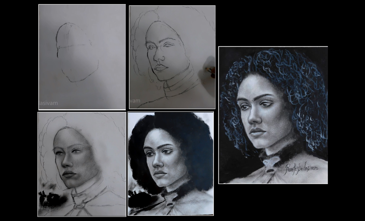 dry brush freehand freehand sketch Freehand Sketching realistic portrait Realistic Portraits