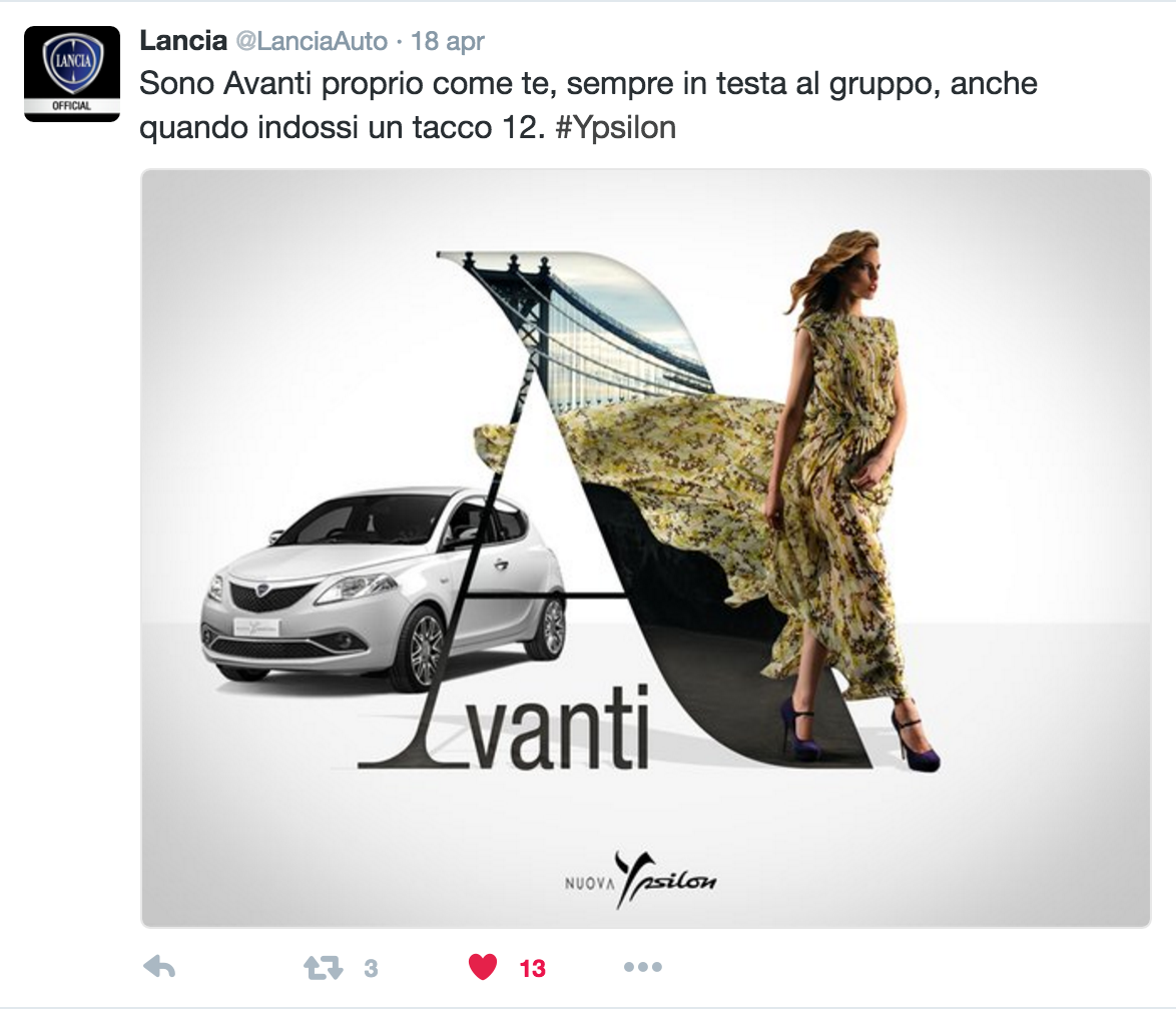 real time Lancia social network posting plan fiat twitter content strategy