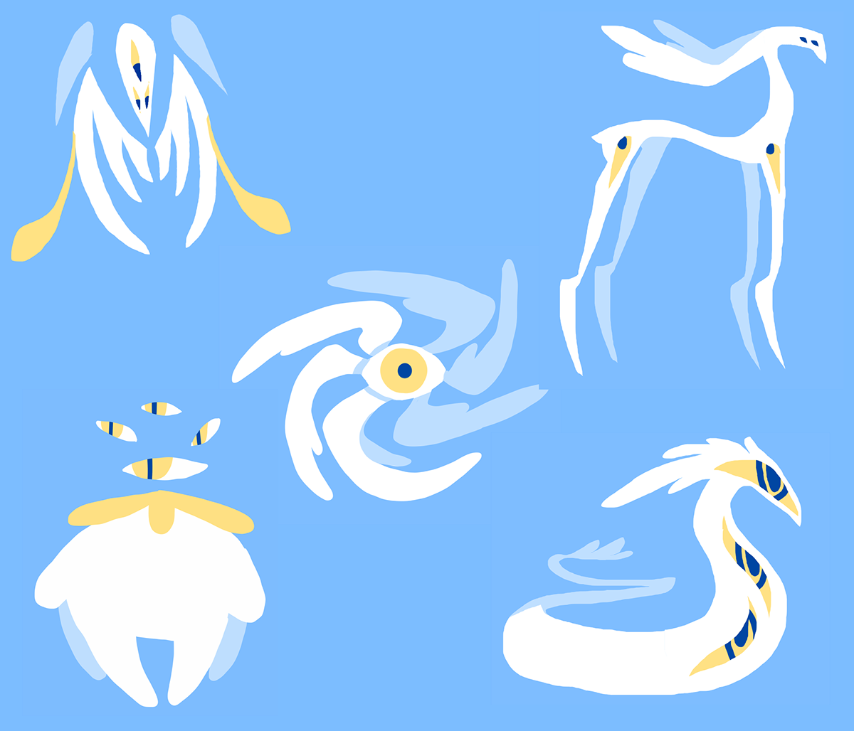 Paralucent lucent game Project art light Sprite design creature monster snow artic environment Character sheet