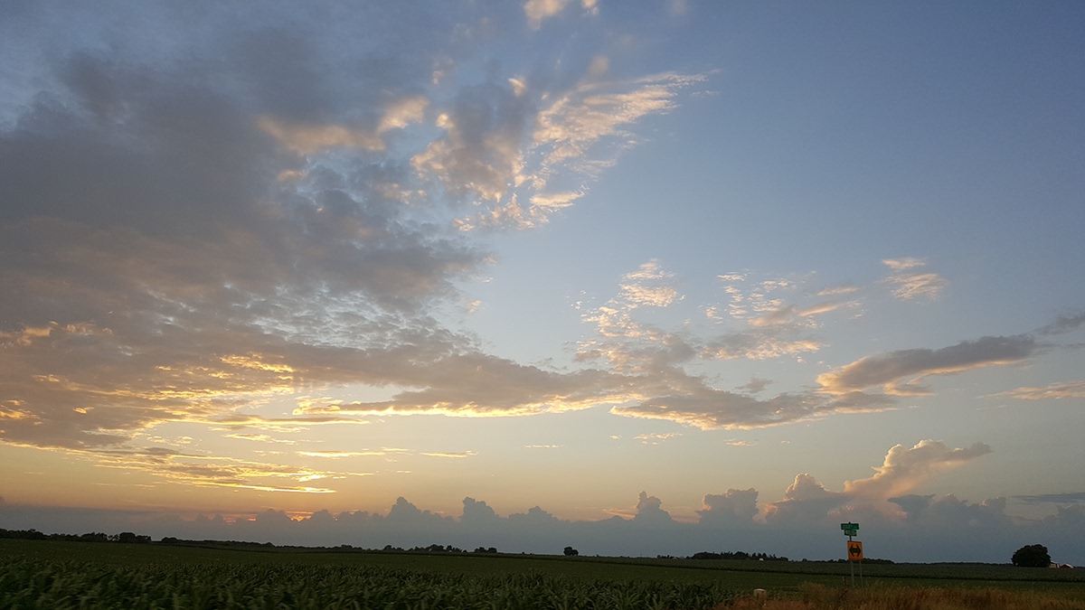sunset iowa clouds cloudy DUSK stormy storms Landscape rural country countryside