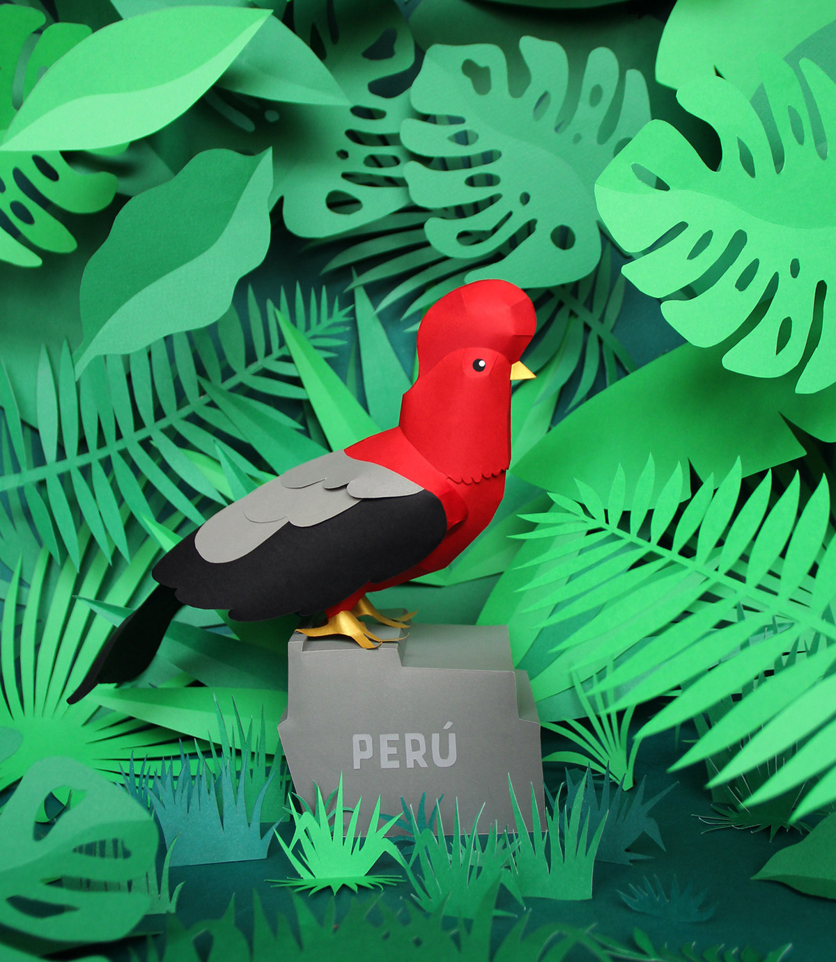 papercraft paperart tunki peru jungle birds handmade textures eco culture