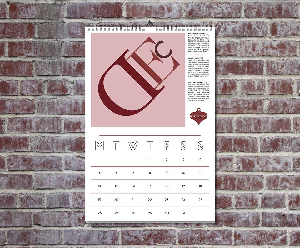 calendar 2016 Calendar Type experiment information design