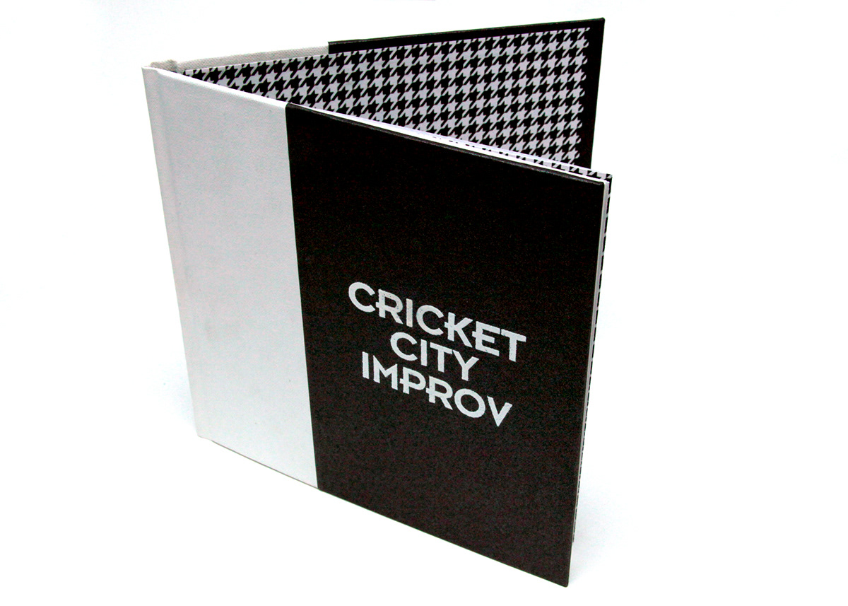 book Bookbinding book design Promotion improv comedy troupe cast