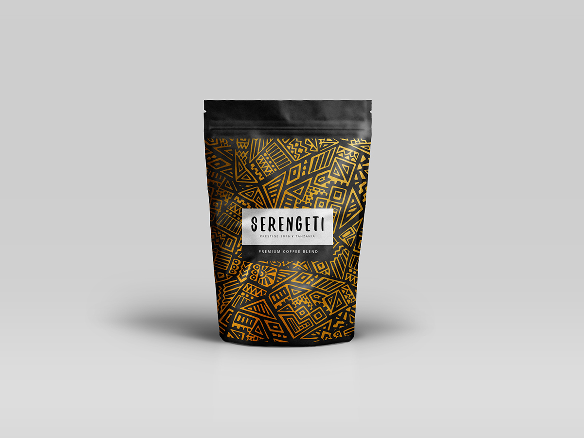 serengeti africa pattern gold Coffee corporate gifts design Promotion branding  Packaging