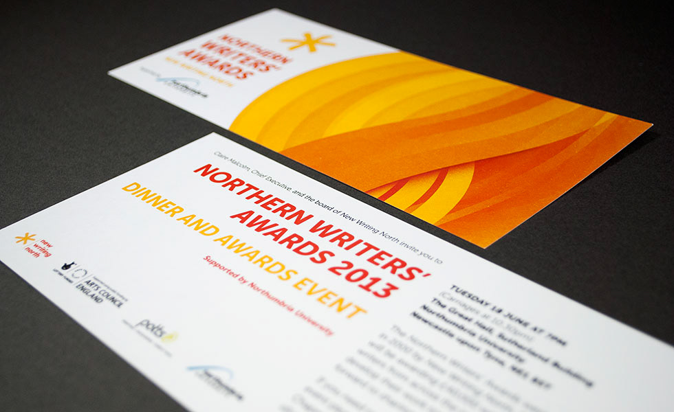 Northern Writers Awards Invitation certificate