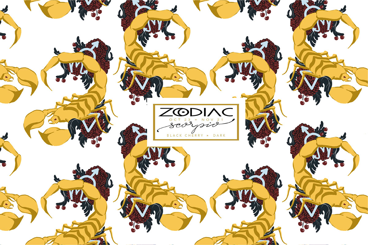 product design  pattern surface design zodiac ILLUSTRATION  design package design  chocolate