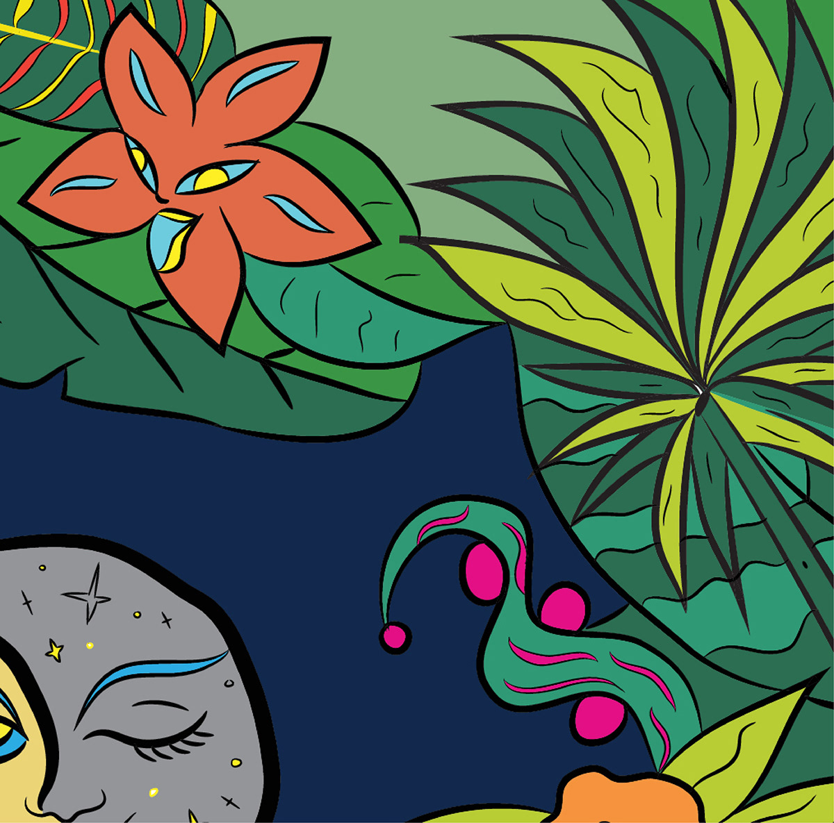 ILLUSTRATION  characterdesign music jazz nightmaresonwax London Sri lanka trippy foliage quirky
