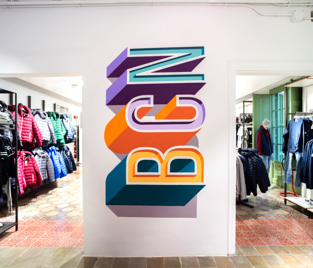 Murals typography   type painting   lettering 3D Signage design graphics alex fowkes