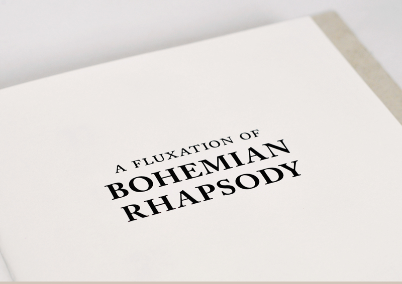queen Fifteen Textual Transformations bohemian rhapsody Fluxation Lasercut book Reading Lyrics