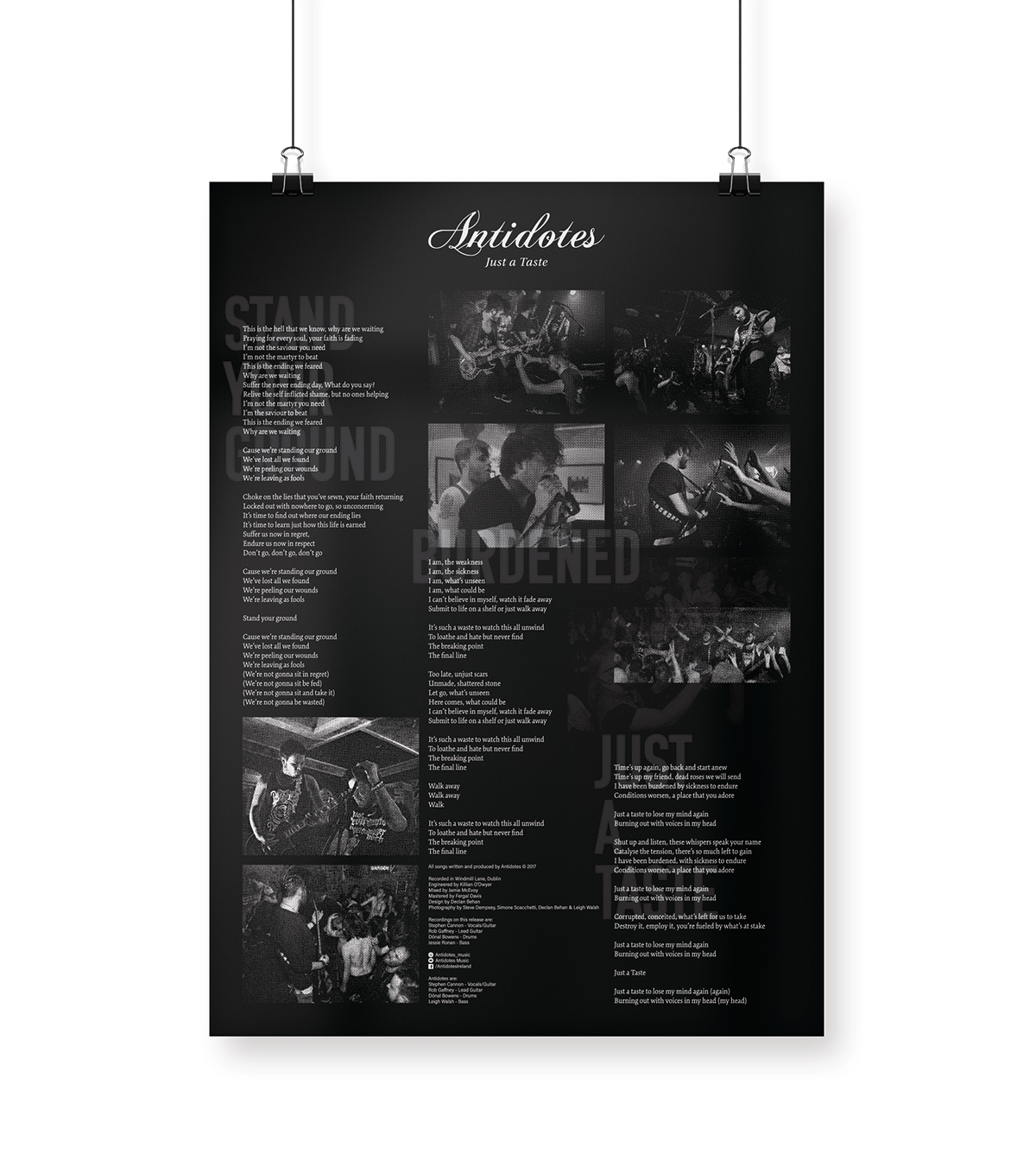 antidotes poster screen print metal spot varnish album cover folded poster t-shirt band album artwork