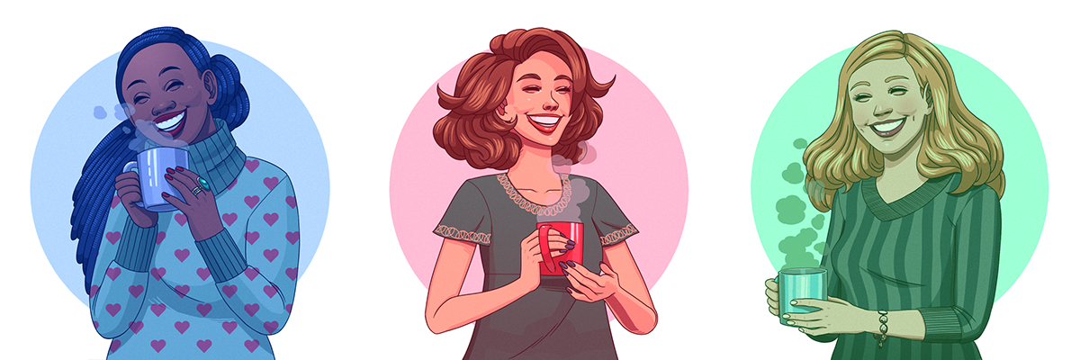woman Coffee digital joy