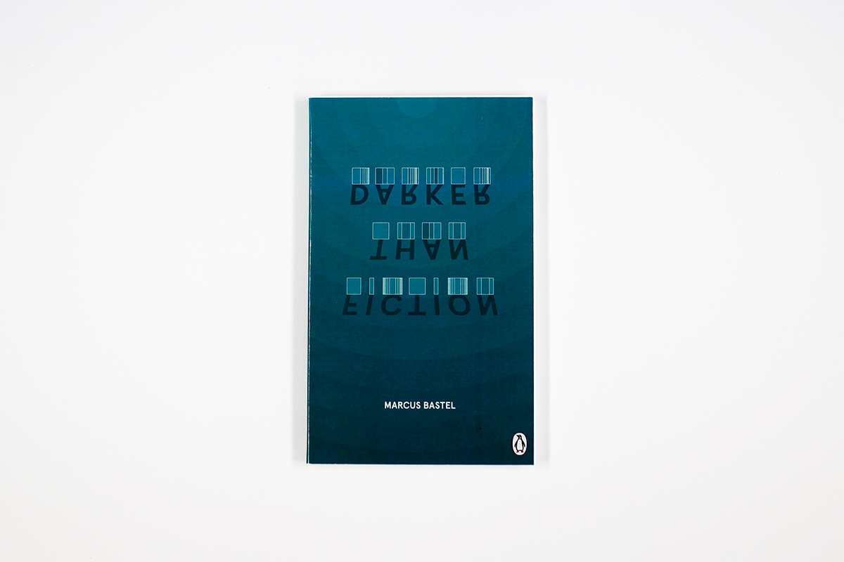 darker than fiction Penguin Publishing blue book cover Layout clean type